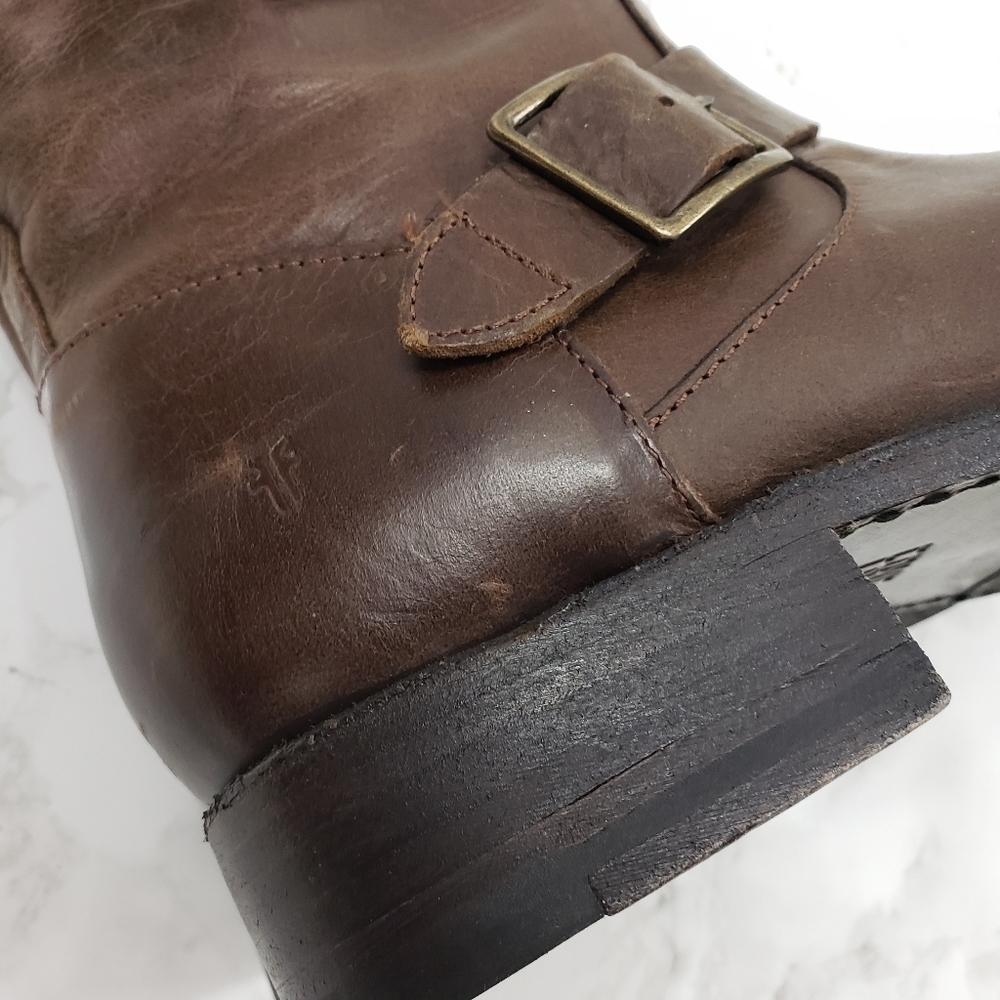 Frye Vicky Engineer Leather Moto Boots  6 NEW - Picture 6 of 13